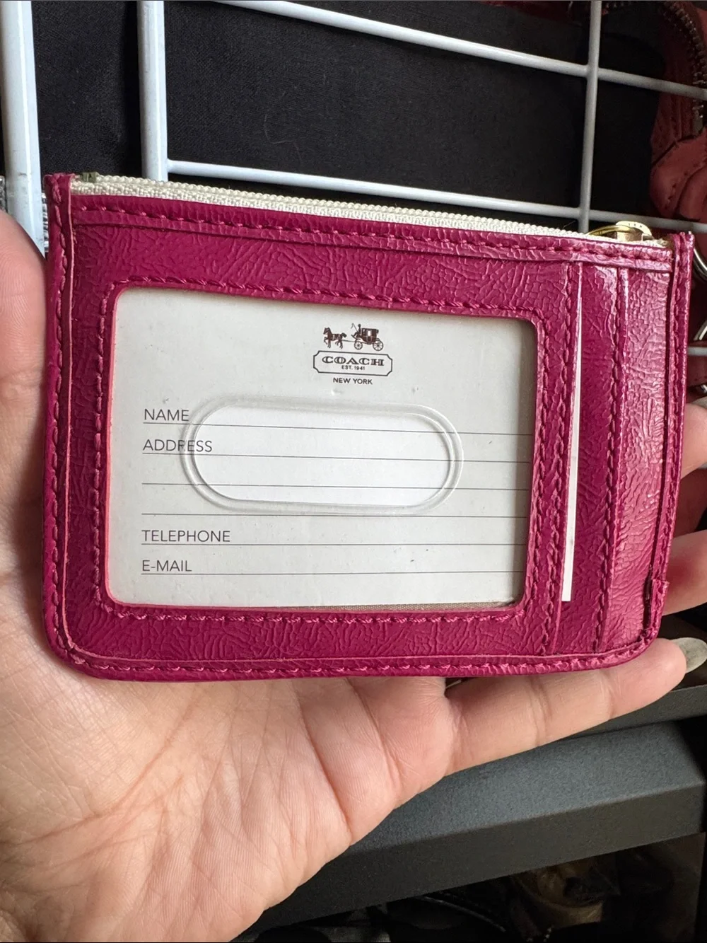 Coach tattersall plaid cardholder / cosmetic case